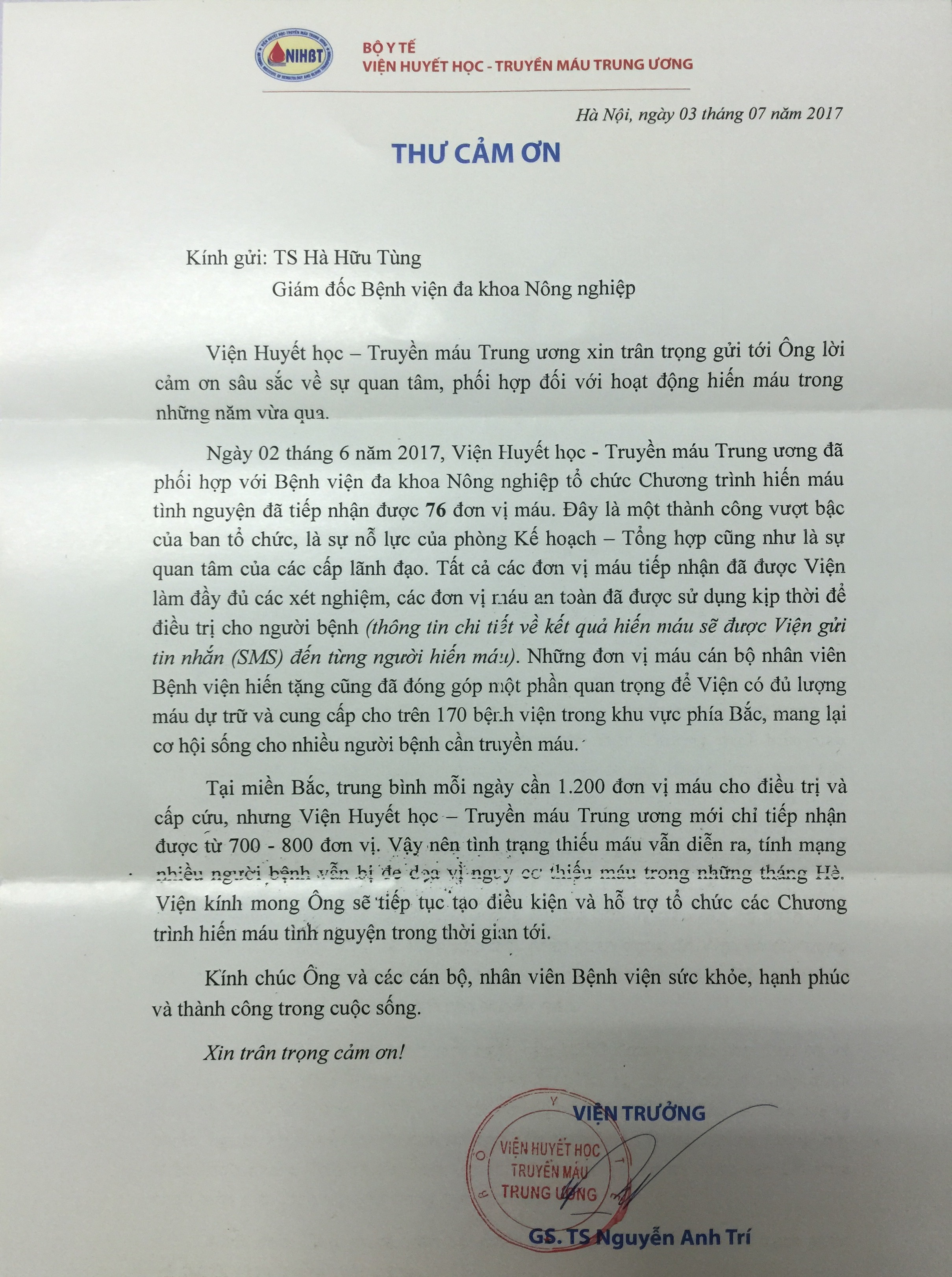 “Mỗi giọt máu cho đi để lại một tấm lòng”