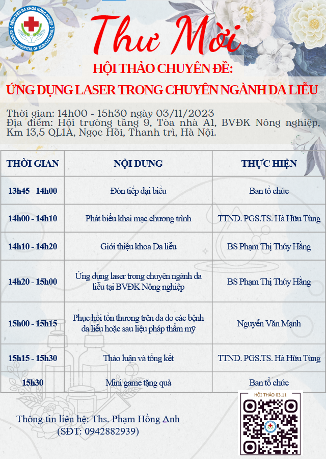 HỘI THẢO CHUYÊN ĐỀ: ỨNG DỤNG LASER TRONG CHUYÊN NGÀNH DA LIỄU NĂM 2023